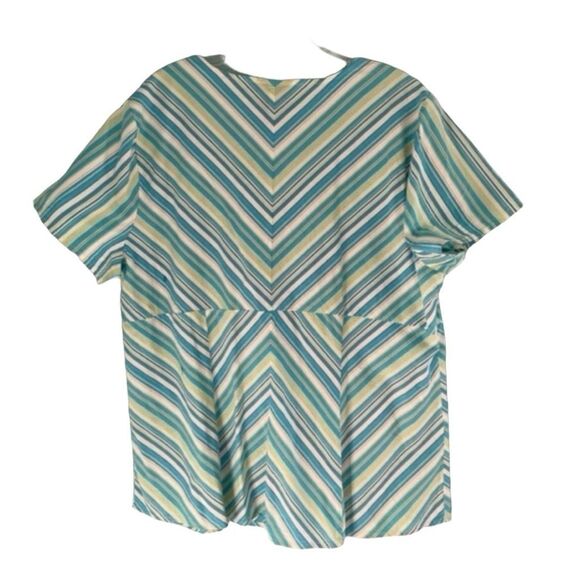Lane Bryant Chevron Stripe Button Down Shirt Short Sleeve 18/20 - Picture 2 of 5